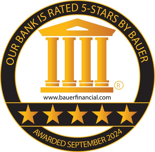 Our bank is rated 5 stars by BAUER